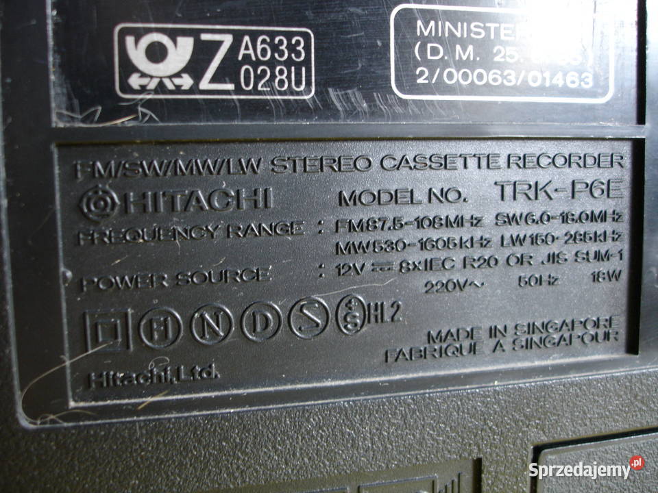 Radiomagnetofon HITACHI TRKP6E