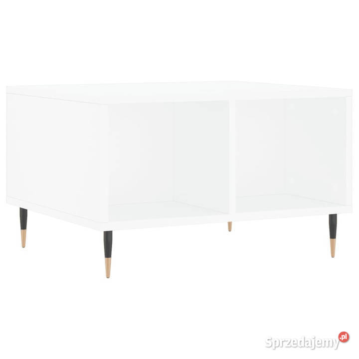 Stolik kawowy biały 60x50x365 materiał
