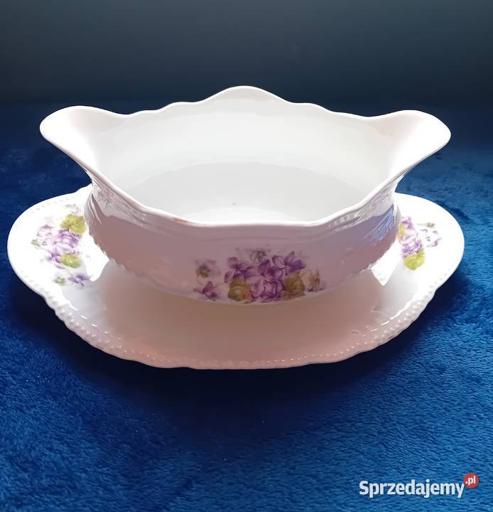 Secesyjna sosjerka Victoria Austria Sygnatura z Porcelana i szkło wielkopolskie Koźminek
