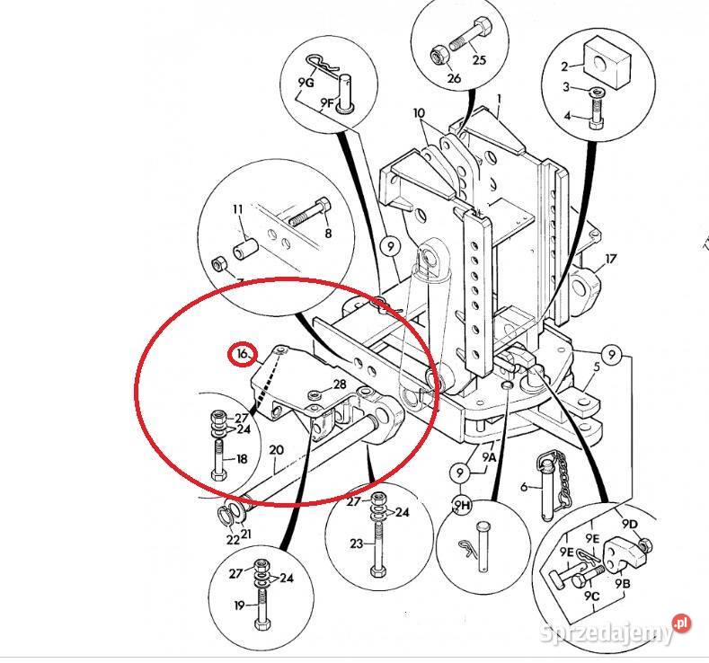 Wspornik Zaczepu 47700011 PITON FIX JCB Fastrac