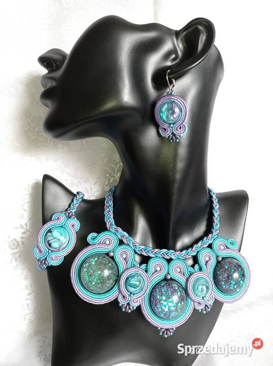 KOMPLET SUTASZ Z ŻYWICĄ fioletowomorski