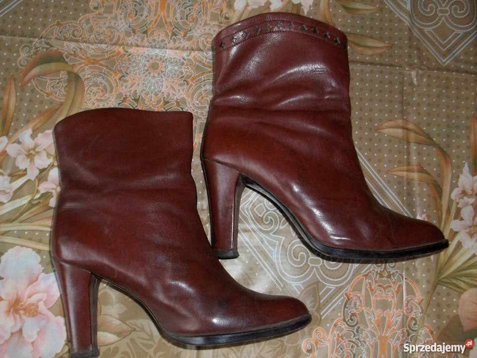 Kozaki skórzane 36 krótkie i długie brązowy/beżowy Łódź sprzedam