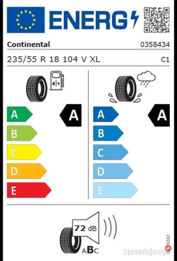 Opony CONTINENTAL 23555 R18 104V XL ECOCONTACT 6 Samochodowe