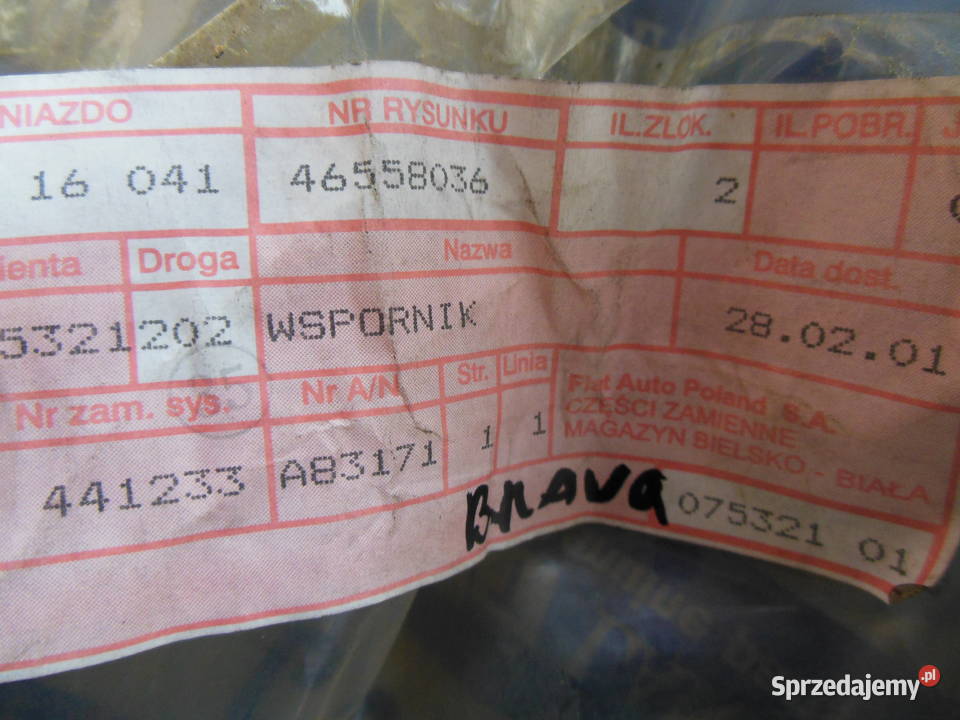 PIANKA LEWARKA FIAT BRAVA BZDS 19951998 46558036 osobowe Kozy sprzedam