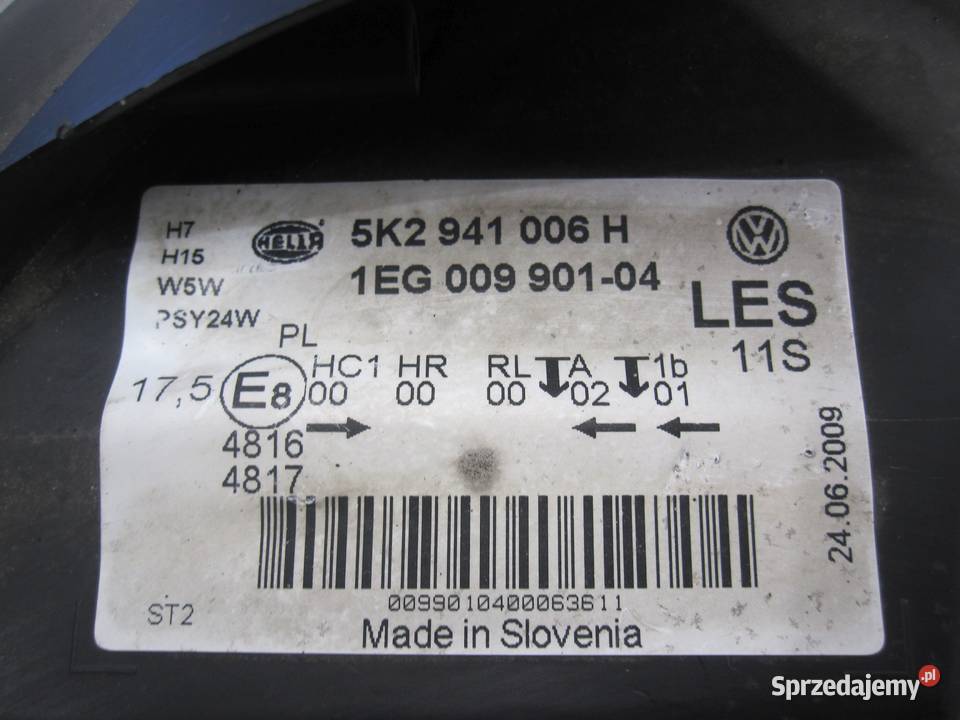 LAMPA PRAWY PRZÓD PRAWA PRZEDNIA 5K2941006H VW Kielce sprzedam