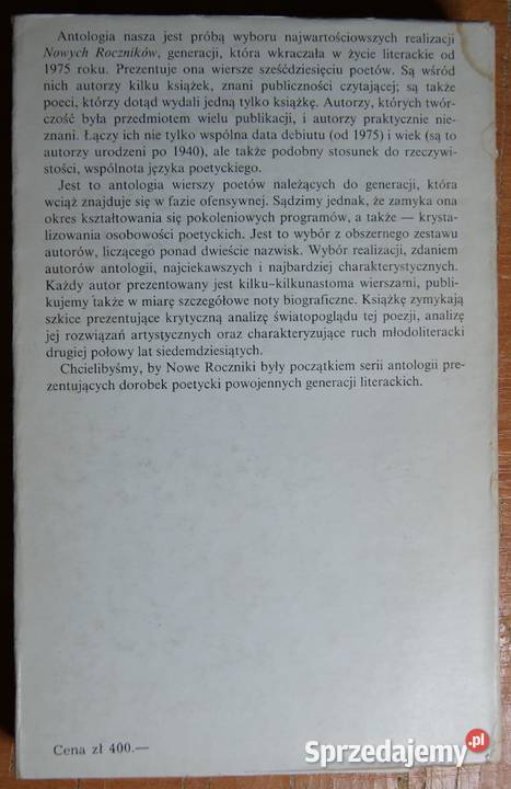 Poeta jest dziecko Nowe Roczniki antologia Parczew