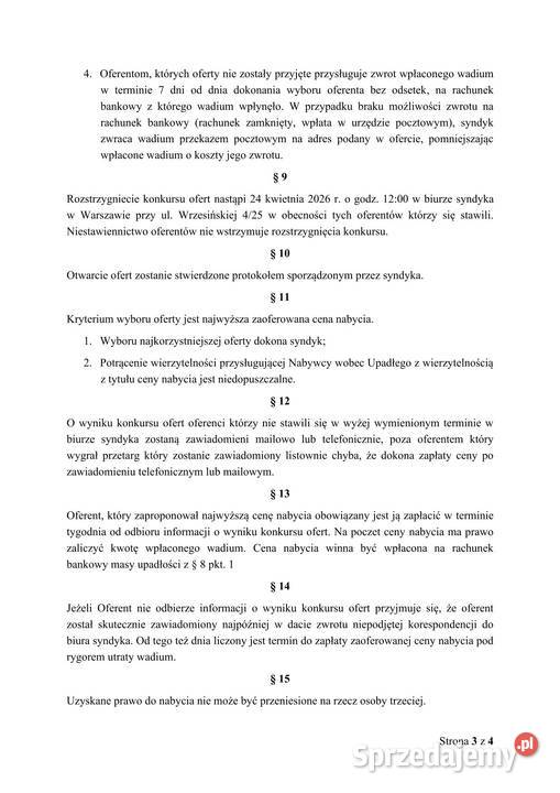 Syndyk sprzeda Citroena C4 Picasso Zarejestrowany w Polsce Warszawa