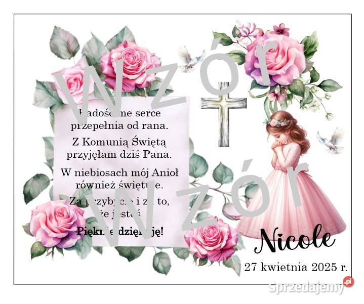 Podziękowania Gości I Komunia Św DZIESIĄTKA Pozostałe Zielona Góra