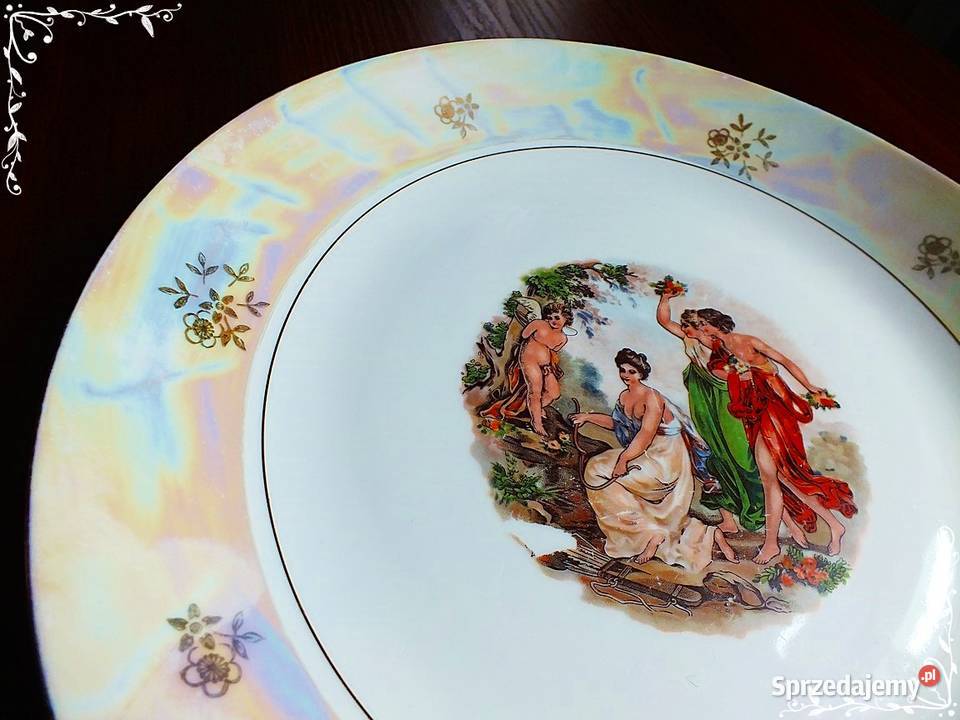 Duży Talerz Henneberg Porcelana z lat 70 PRL DDR Żary
