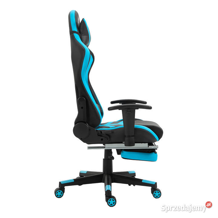 FOTEL KRZESŁO BIUROWY GAMINGOWY Z PODNÓŻKIEM 132cm Fotele i pufy Skawina