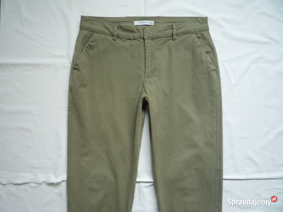 Reserved 38M Spodnie chino chinosy zielone khaki