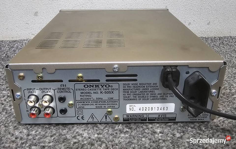 ONKYO K505X Wysokiej klasy magnetofon kasetowy