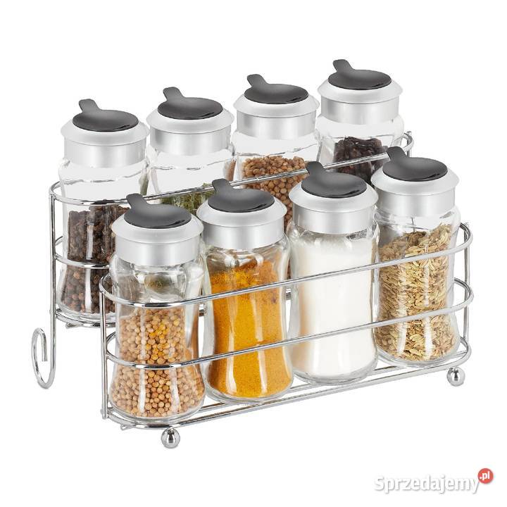 Relaxdays Regał na przyprawy z 8 słoiczkami na Łódź