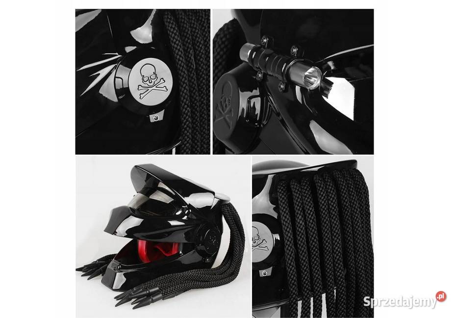 Kask motocyklowy Predator czarny ROZMIAR L kaski Kaski i odzież