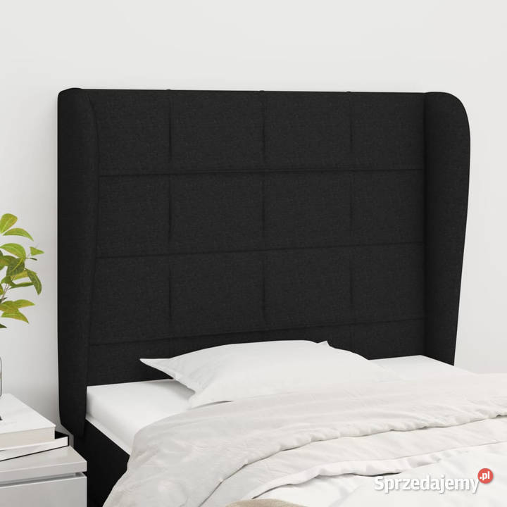 Zagłówek uszak czarny 93x23x118128 tkanina sprzedam