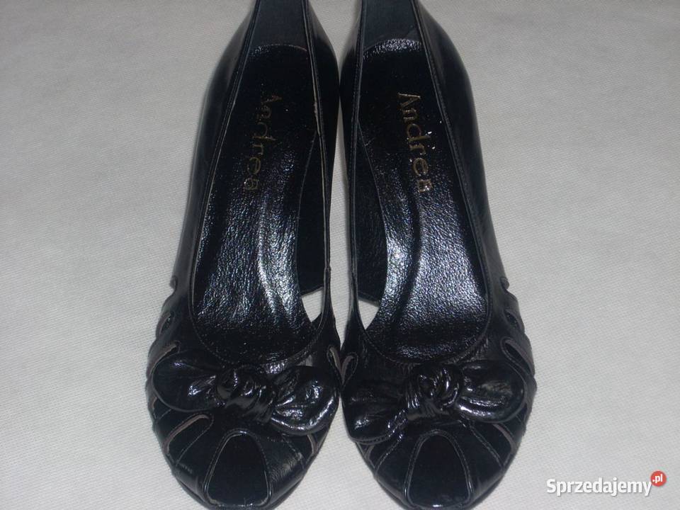 NOWE Buty Skórzane SKÓRA Ażurowe 39 vintage czarny Nowy Sącz sprzedam