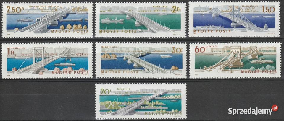 WĘGRY MOSTY DUNAJ 1967 CZYSTE Łódź