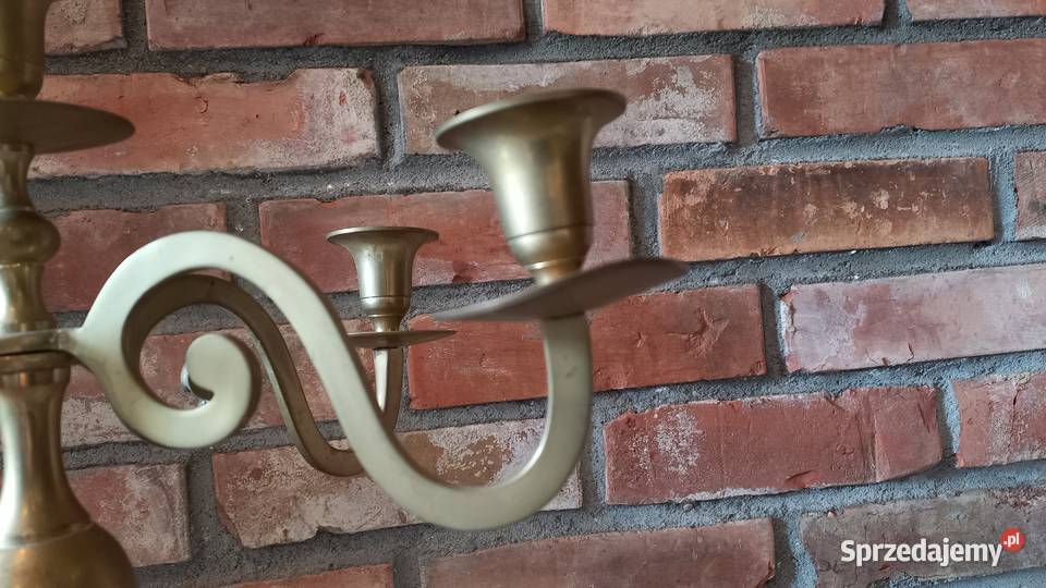 Świecznik mosiężny pięcioramienny Kandelabr 40 Gawroniec