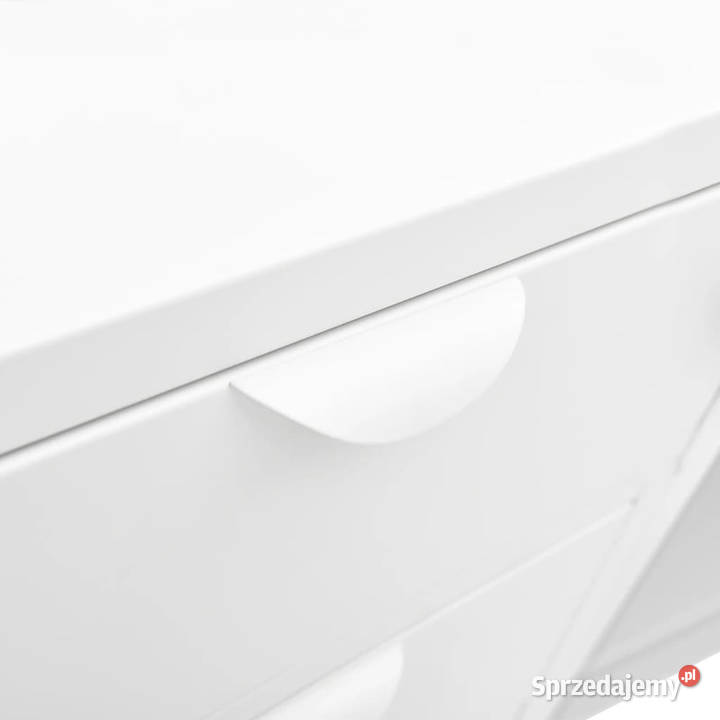 Komoda biała 105x35x70 stal i szkło hartowane