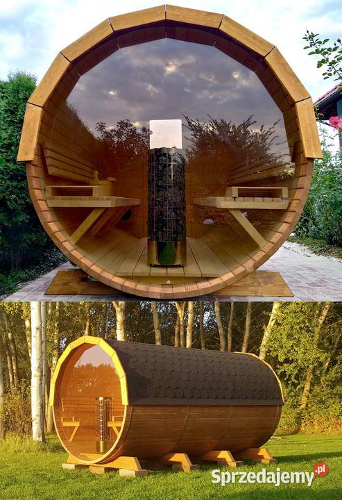 SAUNA Ogrodowa 400 OKNO 100 Beczka 500L Nowy Targ
