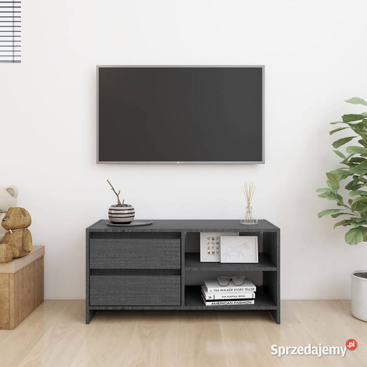 Szafka pod telewizor szara 80x31x39 lite drewno Warszawa