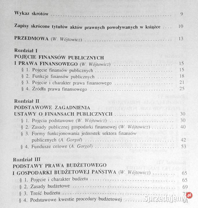 Zarys finansów publicznych i prawa finansowego W