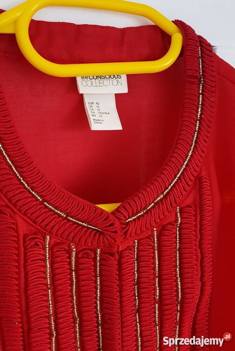 Nowa bluzka koszulka HM 42 XL czerwona tunika Szczecin