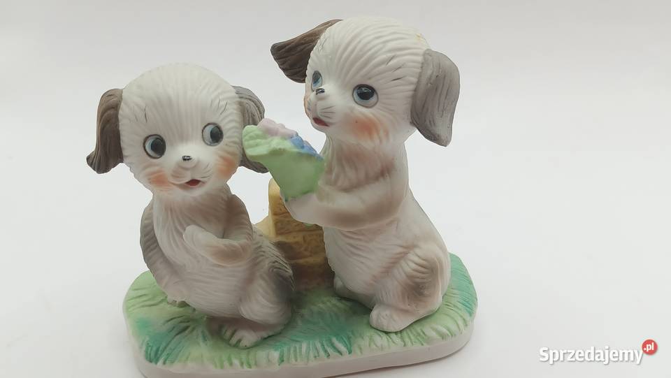 Figurka dwa bawiące się pieski lubelskie Zamość