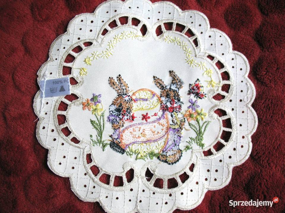 Serwetka świąteczna z zającami i jajkiem 19 mazowieckie Siedlce