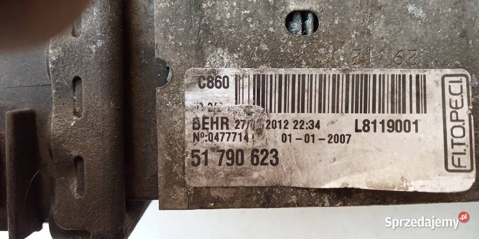 CHŁODNICA INTERCOOLER 51790623 CITROEN NEMO 14 Krzeszowice