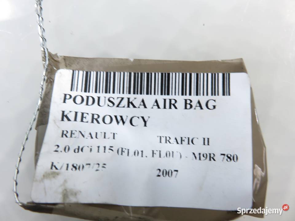 PODUSZKA KIEROWCY RENAULT TRAFIC II 8200136331B