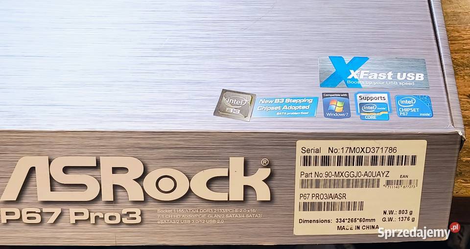Płyta główna Asrock P67 Pro3 Bielsko-Biała sprzedam
