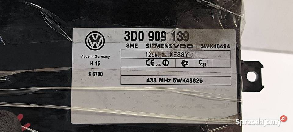 KOMPUTER VOLKSWAGEN PHAETON 3D0909139 kujawsko-pomorskie Lipno