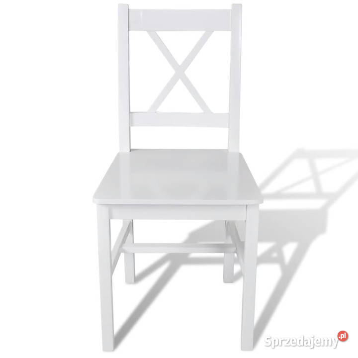 Krzesła stołowe 2 białe drewno sosnowe WM241510 Warszawa