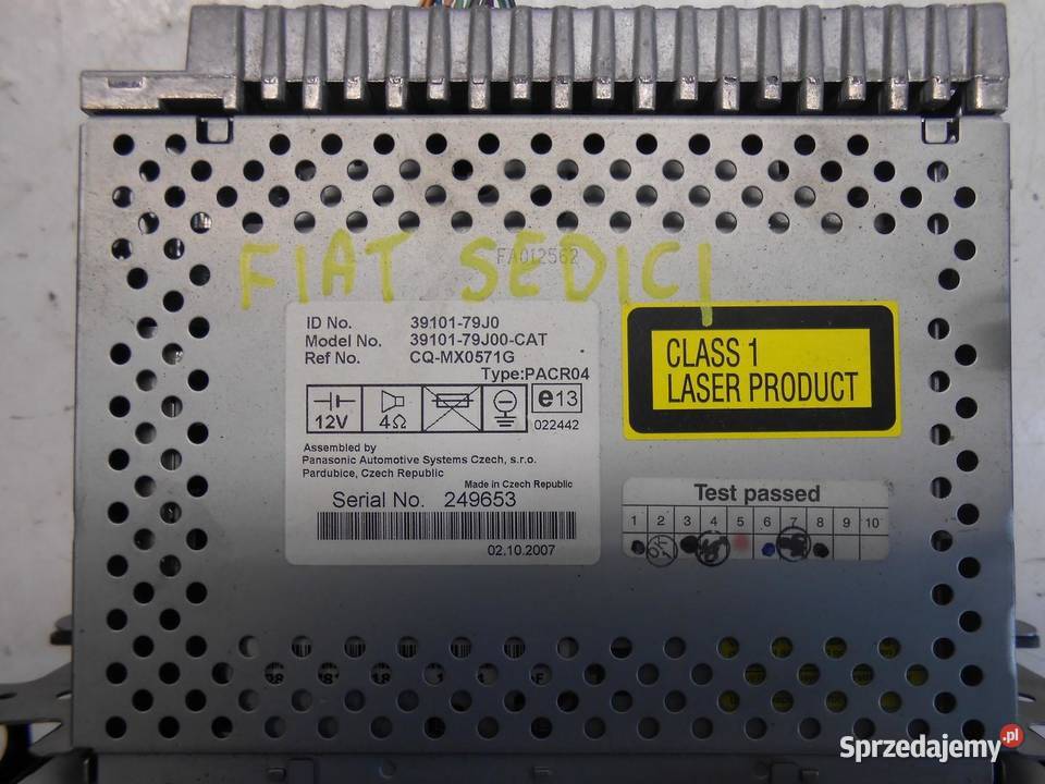 RADIO CD FIAT SEDICI 3910179J0 3910179J00CAT osobowe