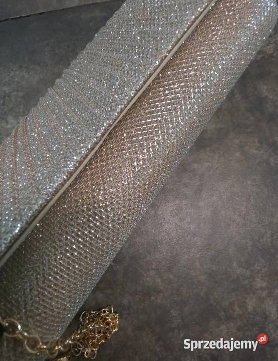 Złota damska torebka kopertówka wedding brokat 10cm Kraków