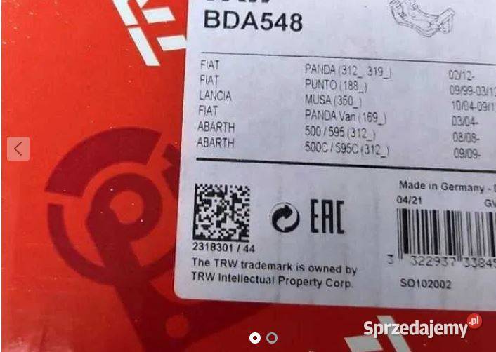 Jarzmo zacisku TRW BDA548 nowe panda punto musa osobowe Radziszów
