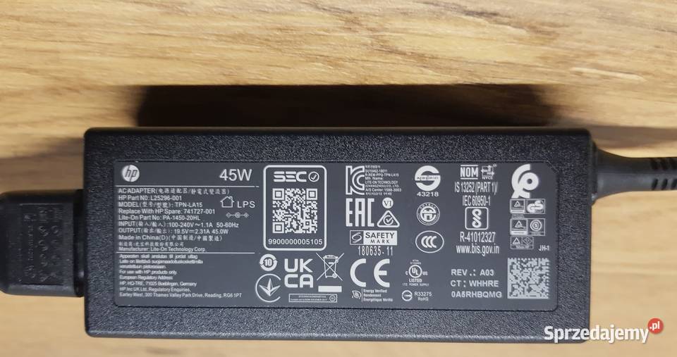 HP TPNLA15 741727001 Oryginalny zasilacz 45W Golina