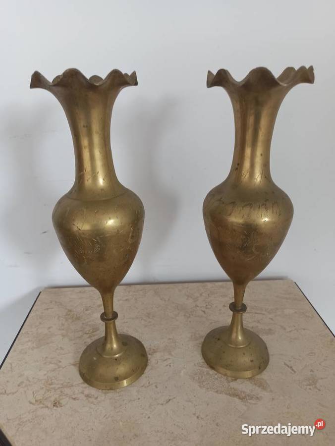 wazon y 2 ozdobne z mosiądzu