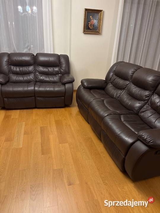 Komplet wypoczynkowy skóra sofa 32 Łódź sprzedam