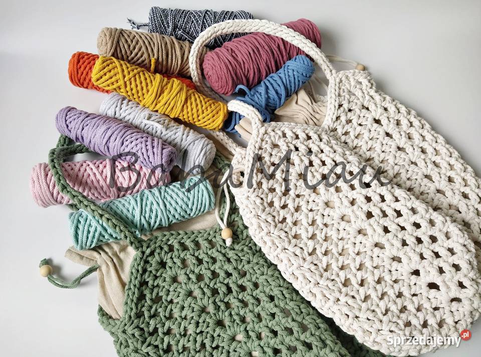 Torba ażurowa w stylu Boho szydełkowa bawełniana kujawsko-pomorskie