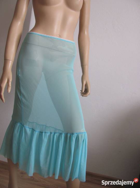 tiulowa prześwitująca sukienka koszula nocna niebieski Moda i Styl lubelskie Zamość