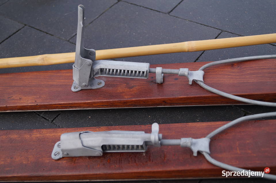 Stare narty bukowe hikorowe 163 kijki Pruchnik