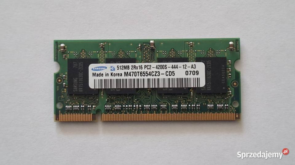 Pamięć do laptopa Samsung M470T6554CZ3CD5 512MB Zielona Góra