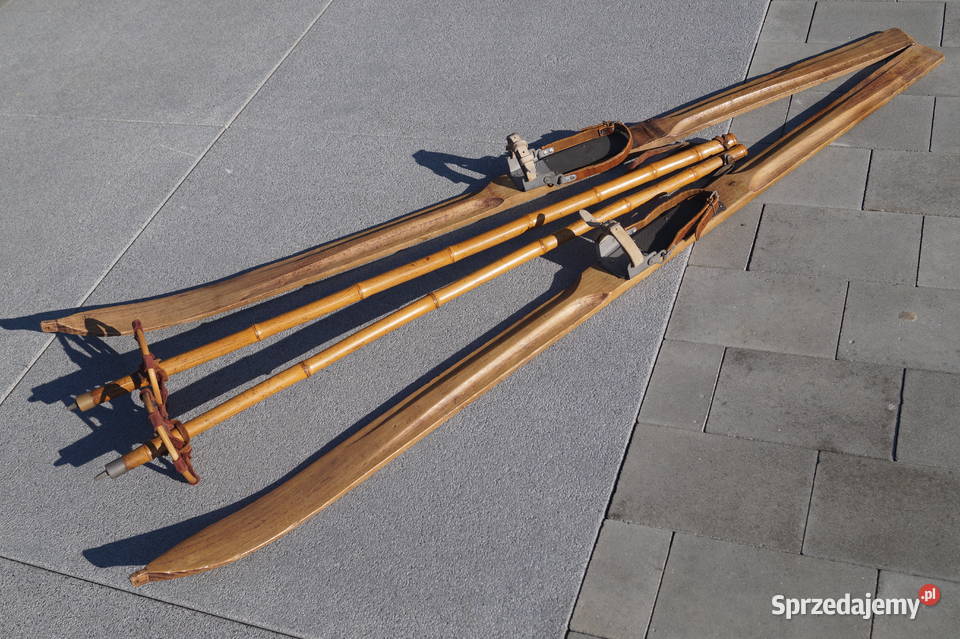 Stare narty jesionowe 160 kijki Pruchnik