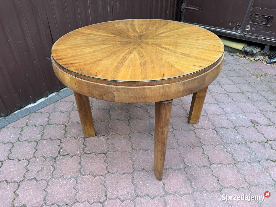 Stół bombka beczka okrągły art deco vintage Garwolin