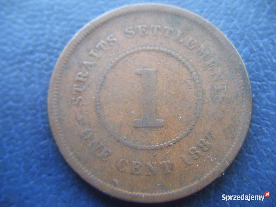 Stare monety 1 cent 1887 Straits Settlements Lesko