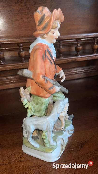 Figurka myśliwego z psem Bez sygnatury Piękna pomorskie Gdańsk