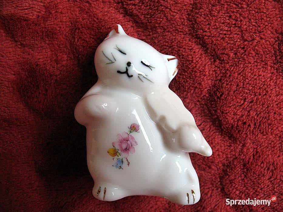 Kot Kotek gra kotka tańczy porcelana 7 x 5 x 4 mazowieckie Siedlce