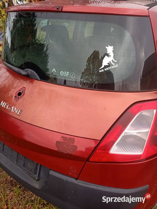 Klapa tylna bagażnika renault Megane II HB Teb części blacharskie zachodniopomorskie Szczecin